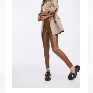 Zara high waist faux leather pant